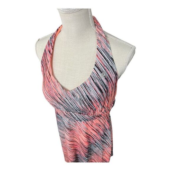 ZeroXposur Halter Swim Dress Built In Bra Neon Orange Grey Sun Protection Size L - Picture 5 of 13